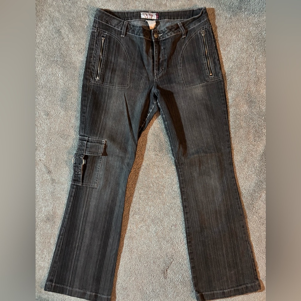 Vintage Jordache Dark Gray-Blk Lo-Rise Boot Cut Jeans Size 11-12 JRs